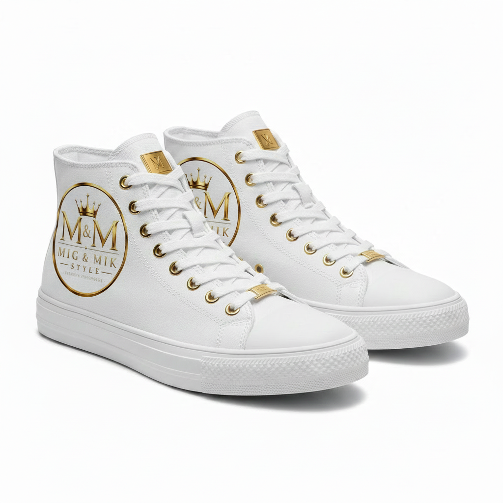 MIG & MIK STYLE High-Top Canvas Sneakers