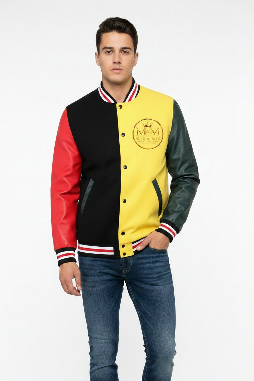 MIG & MIK STYLE Varsity Jacket Front Mockup