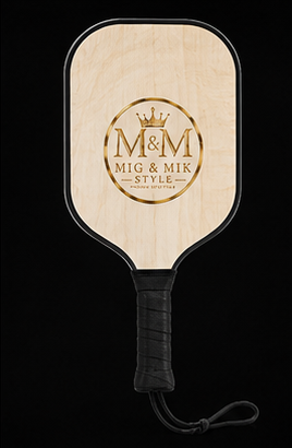 Pickleball Paddle Set — Personalized Wood Grain Pickleball Kit (2 Paddles + Balls)