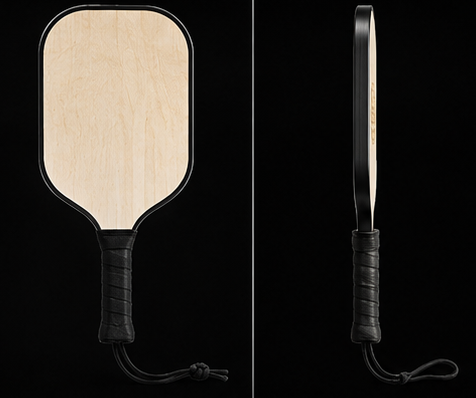 Pickleball Paddle Set — Personalized Wood Grain Pickleball Kit (2 Paddles + Balls)