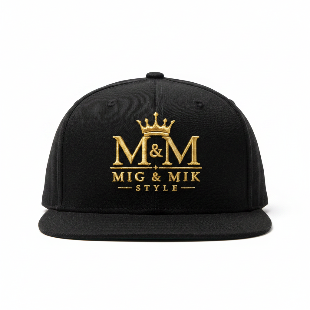 M&M Snapback Cap – Black & Gold