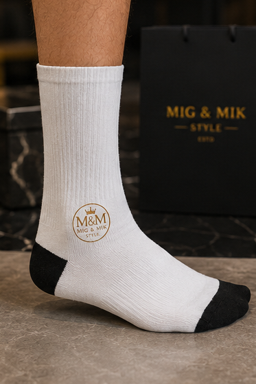 Monogram Luxe Recycled Poly Crew Socks — Gold Edition