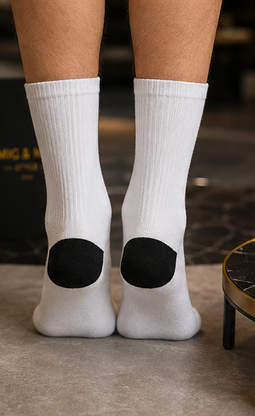Monogram Luxe Recycled Poly Crew Socks — Gold Edition