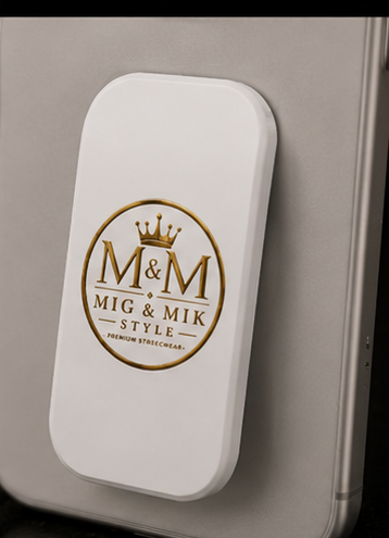 Clickit Phone Stand — M&M Mig & Mik Style Gold Logo Phone Grip & Kickstand