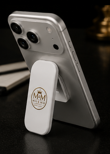 Clickit Phone Stand — M&M Mig & Mik Style Gold Logo Phone Grip & Kickstand