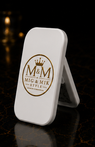Clickit Phone Stand — M&M Mig & Mik Style Gold Logo Phone Grip & Kickstand