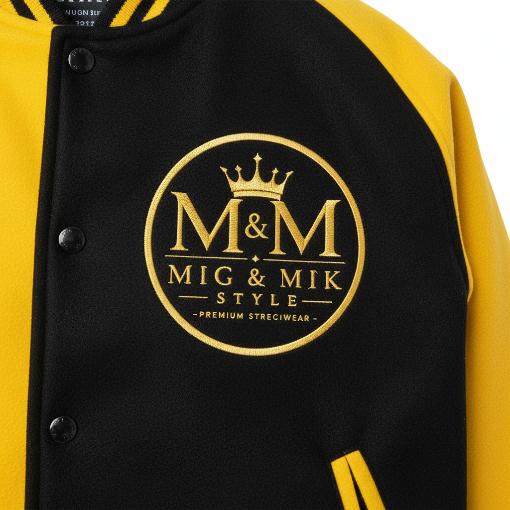Varsity Jacket Close-Up Logo – MIG & MIK STYLE