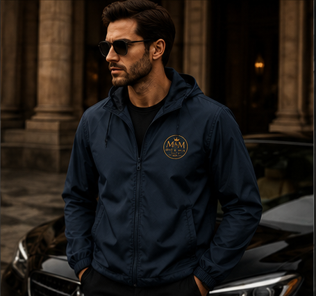 Crown Logo Windbreaker Jacket — White Luxury Monogram Shell