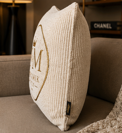 Heritage Crest Woven Accent Pillow — Atelier Edition