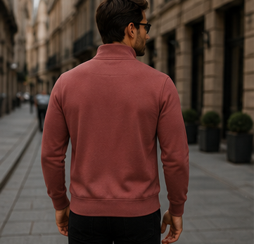 Quarter-Zip Sweatshirt — Gold Crown Logo Crewneck (Emblem Front & Back)